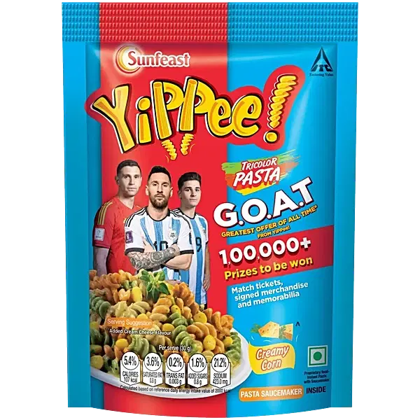 Yippee Suji Tricolor Creamy Corn Instant Pasta