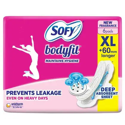 Sofy Bodyfit Sanitary Napkin with Wings (XL) 6 pads
