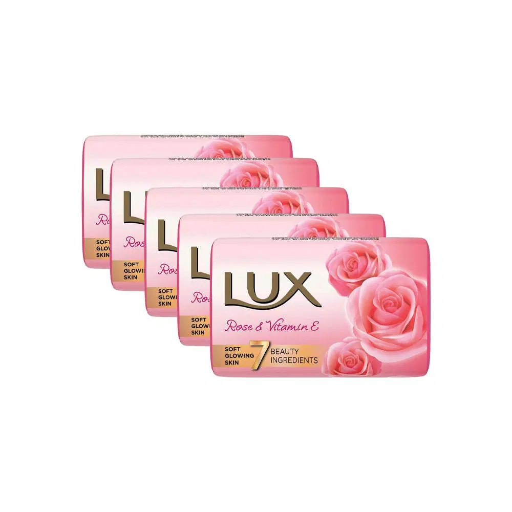 Lux Rose & Vitamin-E Bath Soap (Buy 4 Get 1 Free)-400g