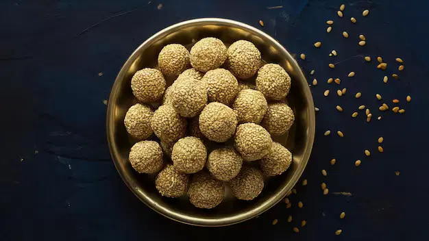 Sesame Chikki Ball-White