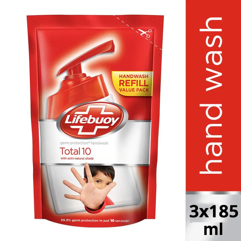 LIFEBUOY TOTAL 10 HANDWASH REFILL 185 ML (PACK OF 3)