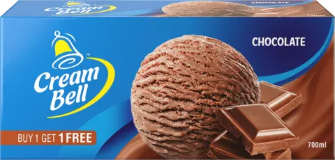 BUY 1 GET 1 FREE CREAM BELL BELGIAN CHOCOLATE ICE CREAM 700 ML + 700 ML-
