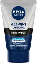 NIVEA MEN ALL IN ONE CHARCOAL FACE WASH VITAMIN C EFFECT 10X 100G – image 1