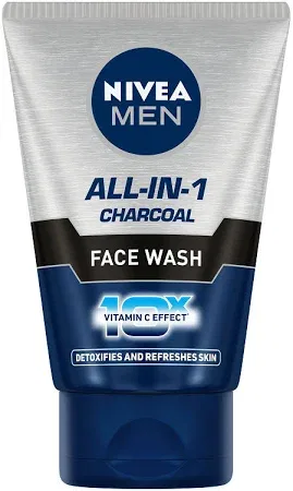 NIVEA MEN ALL IN ONE CHARCOAL FACE WASH VITAMIN C EFFECT 10X 100G