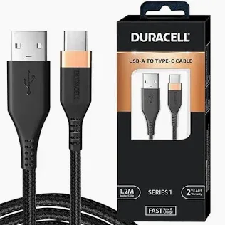 DURACELL 3A FAST CHARGING USB A TO TYPE C CABLE