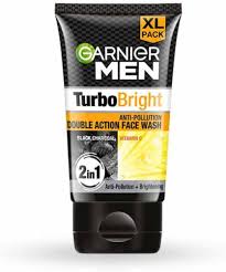 GARNIER MEN TURBO BRIGHT DOUBLE ACTION FACE WASH