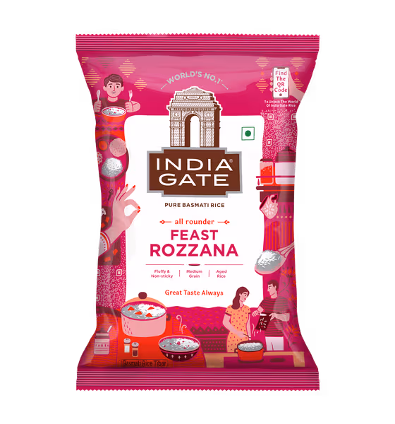 INDIA GATE ROZANA RICE PURE BASMATI RICE 1KG