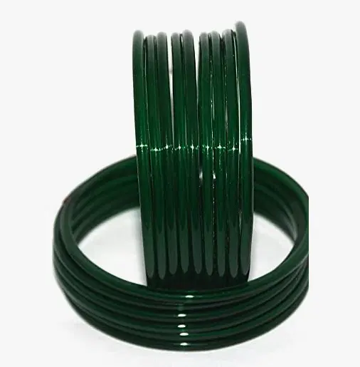 GLASS BANGLES GREEN COLOR - 24PC- 1 BOX - ANY SIZE