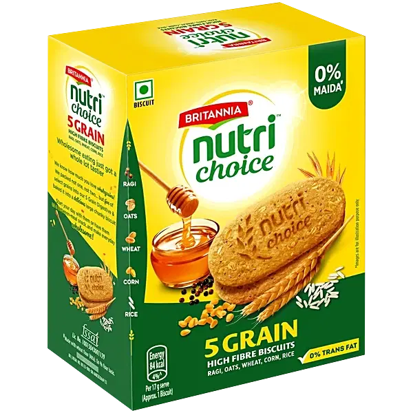 BRITANNIA NUTRI CHOICE 5 GRAIN DIGESTIVE BISCUITS 200G