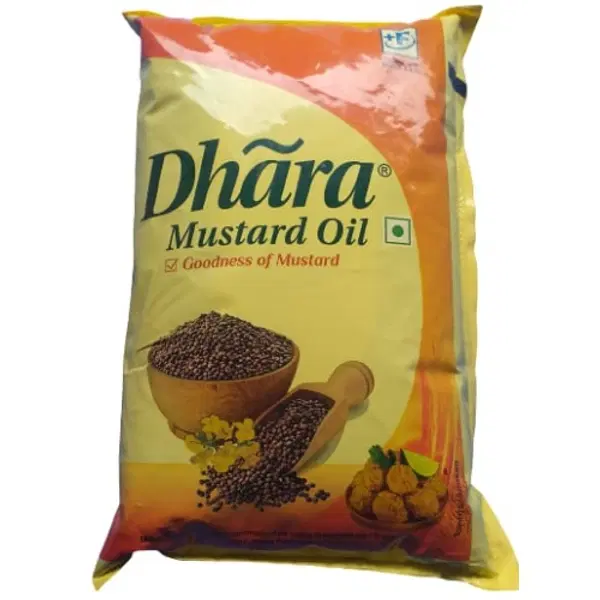 DHARA MUSTARD OIL 1 LTR POUCH - 23% DISCOUNT