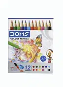 DOMS COLOUR PENCIL 12 SHADES INCLUDE ONE SHARPENER – image 1