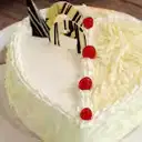 Heart White Forest Cake with Cherry [500gm] Rameshwar's Annapurna – image 1