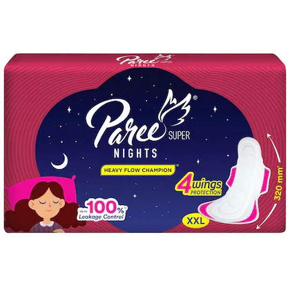 PAREE SUPER NIGHTS XXL SOFT PADS UPTO 100% ALL-NIGHT