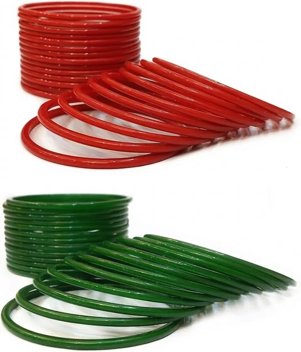 Mix Coloured Bangles (Green & Red)