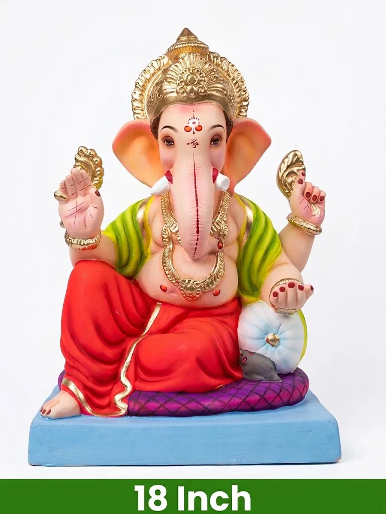 Siddhi Vinayaka Mitti Ganesh Idol – 18 Inch