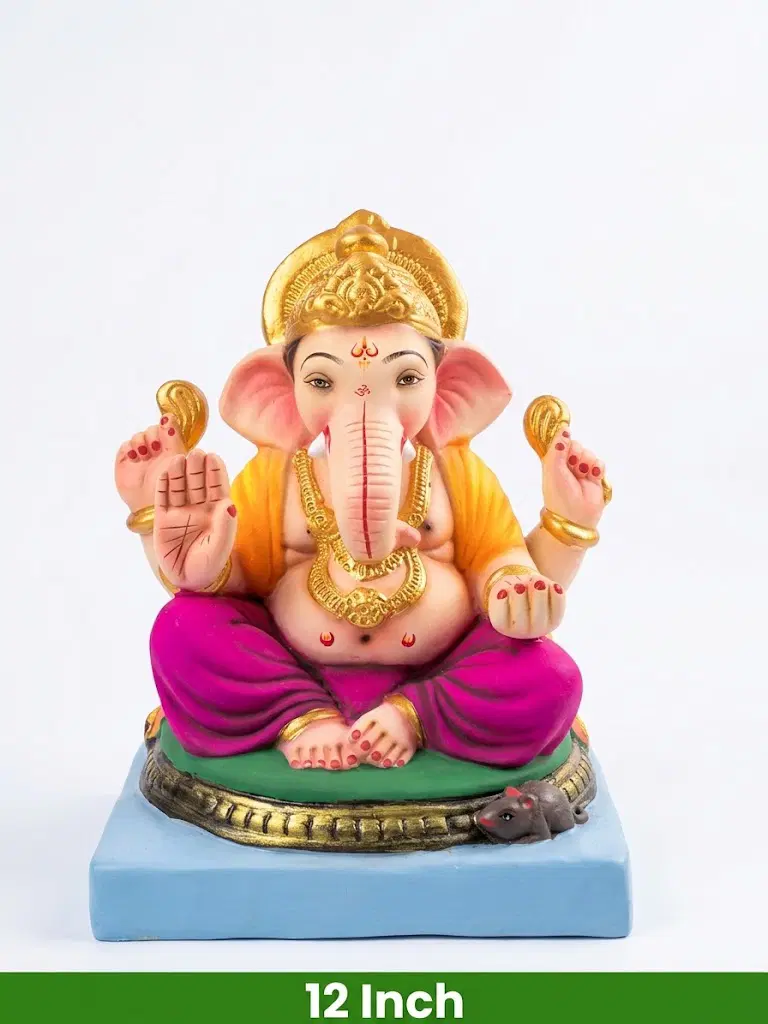Gajanayaka Mitti Ganesh Idol – 12 Inch
