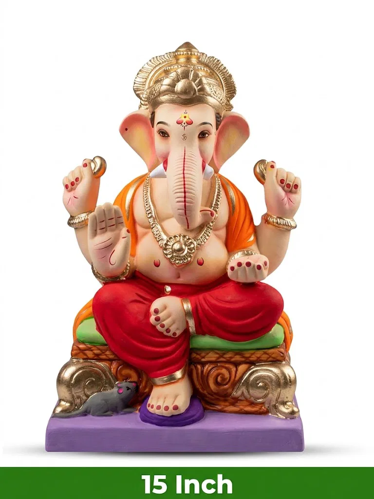 Avighna Varada Mitti Ganesh Idol - 15 Inch