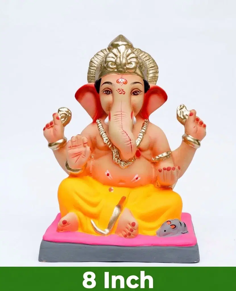 Divyaroop Mitti Ganesh Idol – 8 Inch