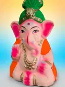 Hand Made Clay Ganesha Idol - 4 Inch – image 1