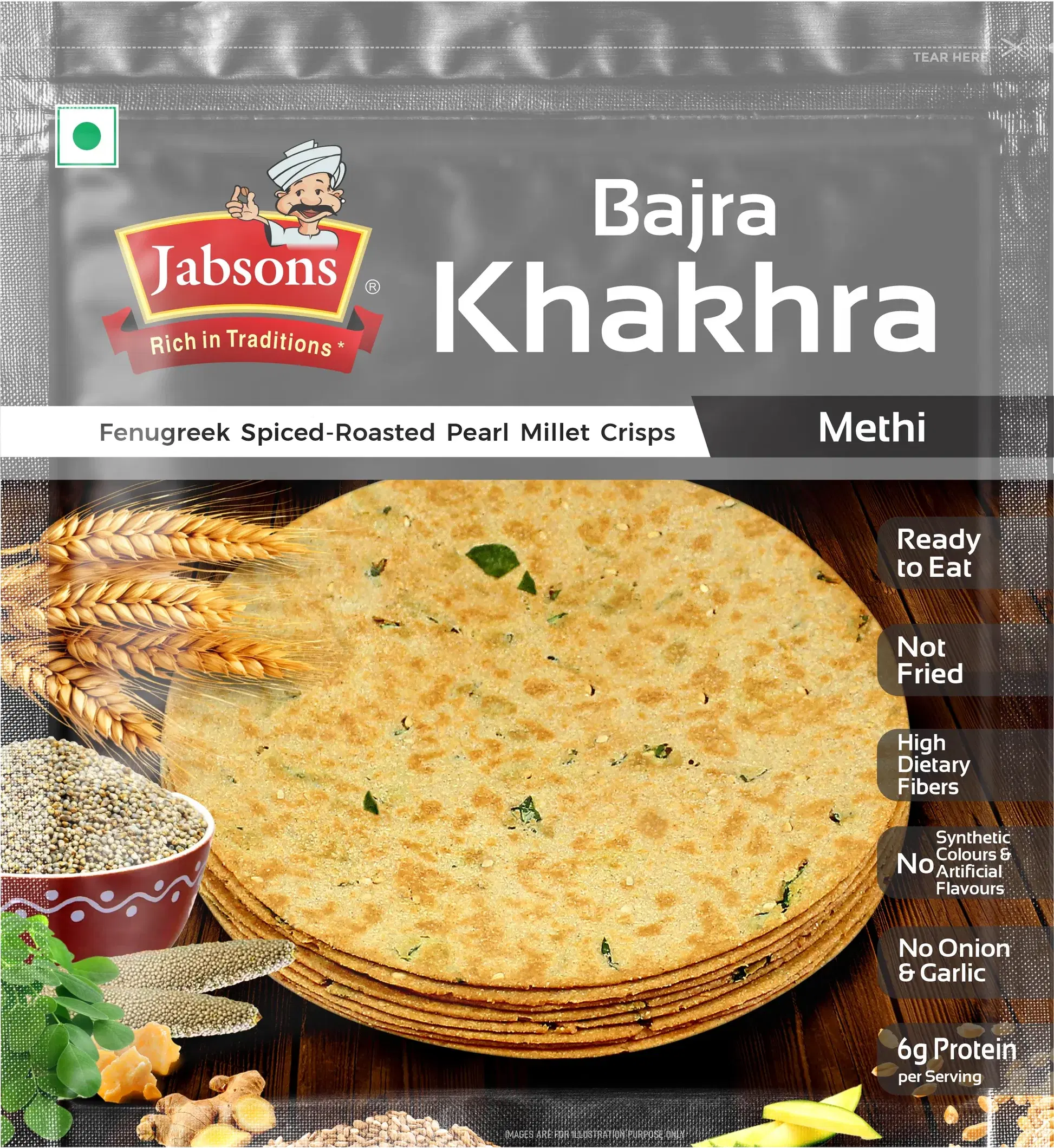 Jabsons Bajra Methi Khakhra 180g