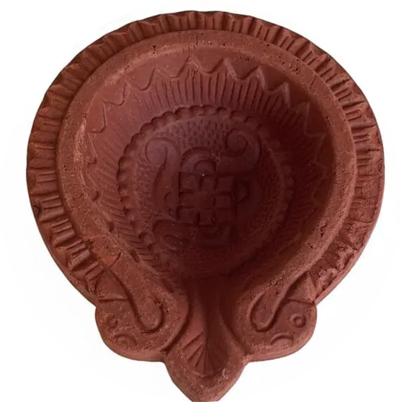 Diwali Designed Clay Diya 6peices