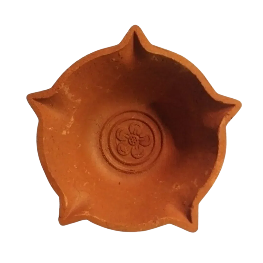 Mud Lamp / Diya - Plain (5 Inch & 5 Face)