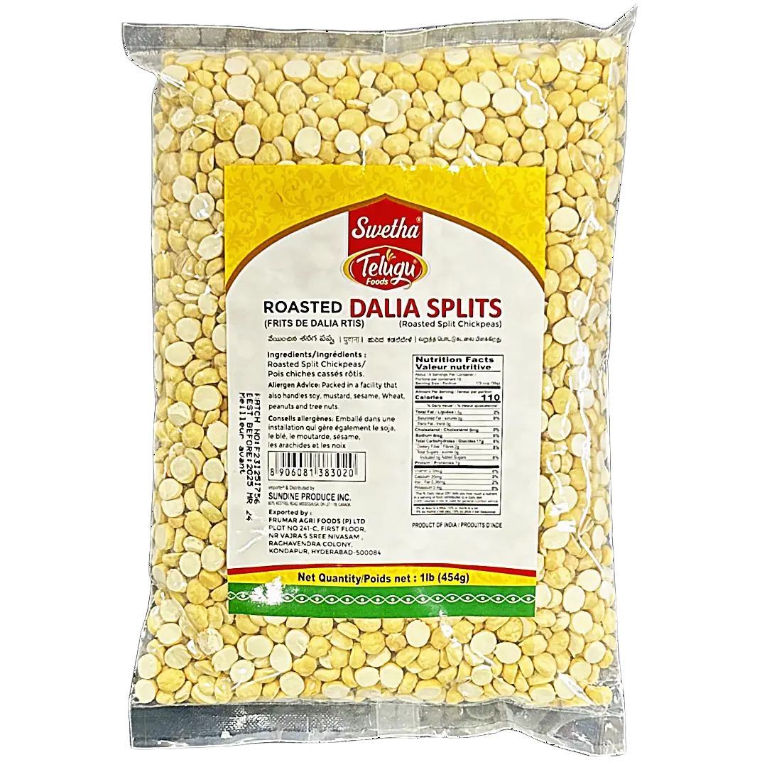 Telugu Foods Roasted Dalia Splits / Daria / Daliya / Split Chick Peas/Fried Gram