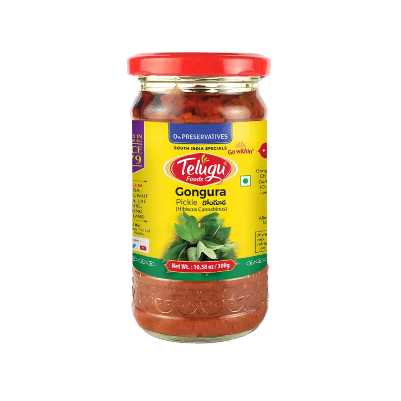 Telugu Foods Gongura Pickle (With Garlic) 300g