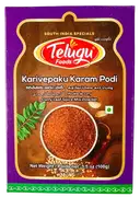 Telugu Foods Karivepaku Karam Podi With Garlic (Curry Leaves Spice Mix) – image 1