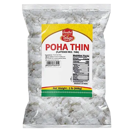 Telugu Foods Poha Thin / Pawa / Rice Flakes (Flattened Rice Thin) 908g