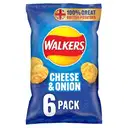 Walkers Cheese and Onion Vegetarian Multipack Crisps 6x25g – image 1