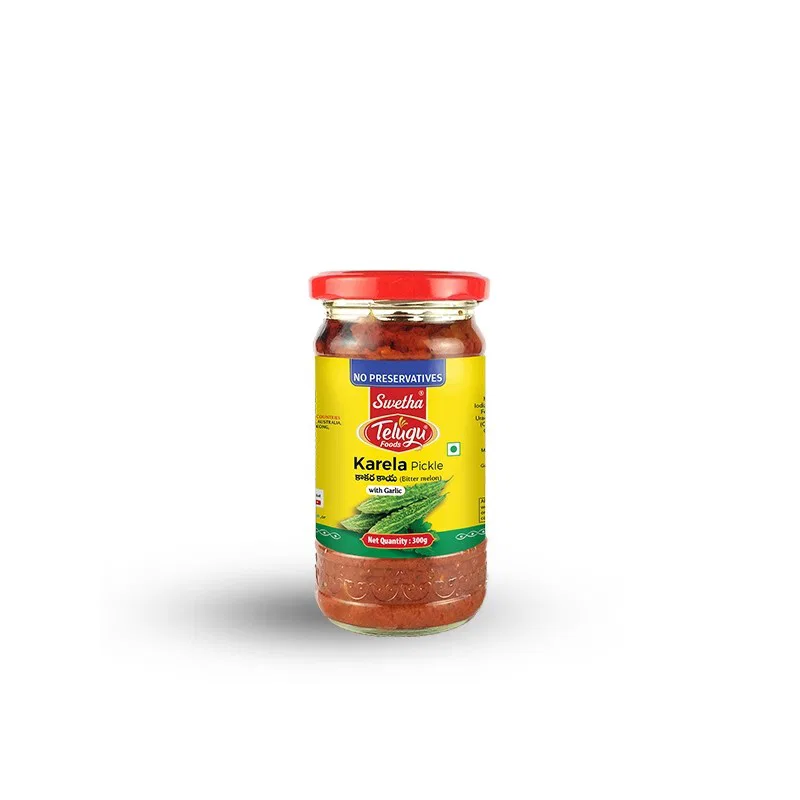 Telugu Foods Karela/Bittergourd (With Garlic) Pickle 300 gms
