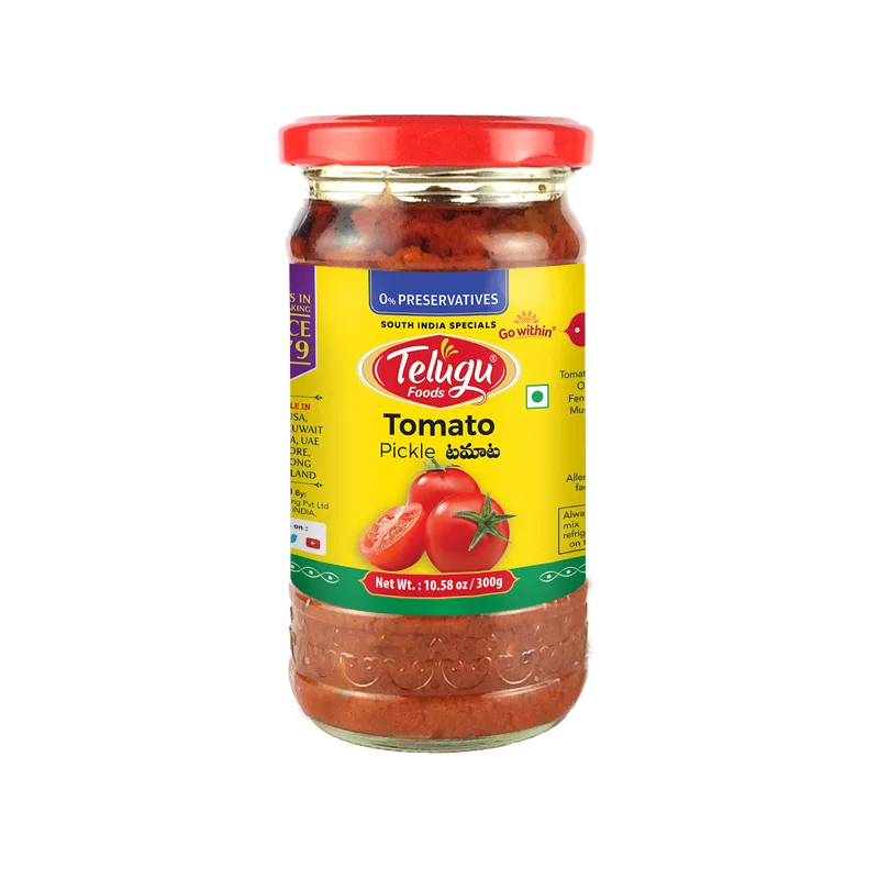 Telugu Foods Tomato Pickle(With Garlic) 300 gms