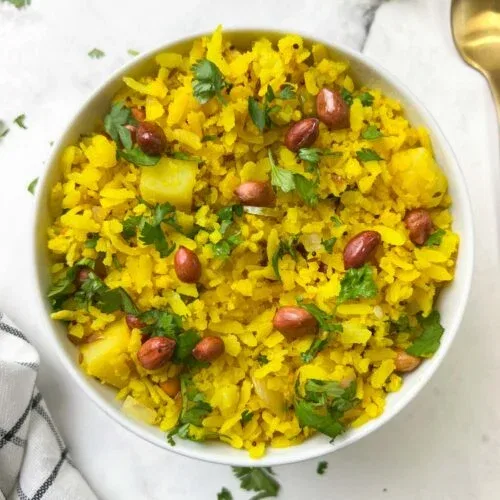 Poha with Roasted Peanuts