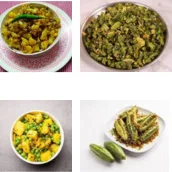 Dry Sabzi - Will change daily, Bhendi, Gobhi, Lauki, Baingan, Cauliflower, Beans