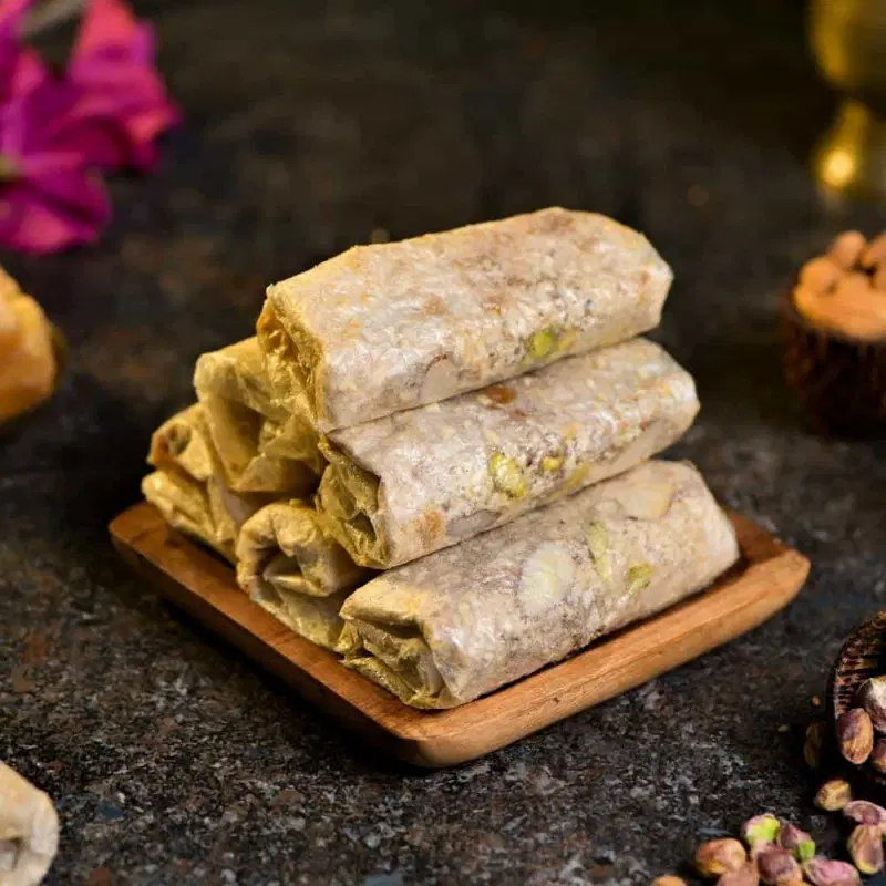 Jaggerry Kaju Badam Pootharekulu/ Dry fruit paper sweet