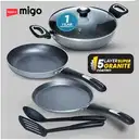 IMPEX Nonstick Granite Festival GiftMFKT 5 Layer Super Granite Induction Bottom Non-Stick Coated Cookware Set – image 1