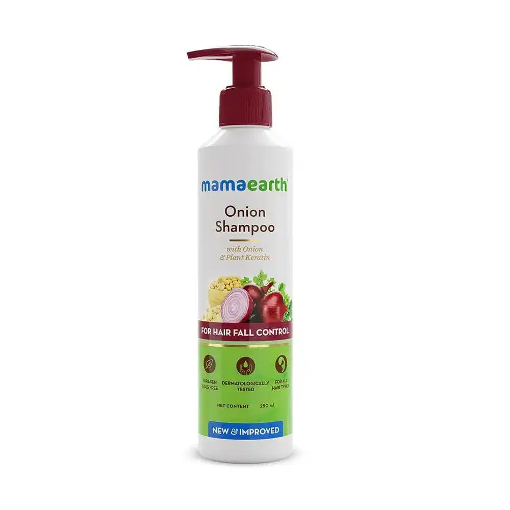Mama earth Onion Hair Fall Shampoo for Hair Growth & Hair Fall Control with added Keratin  (250 ml)