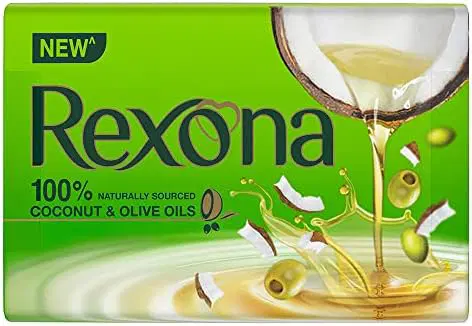 Rexona Coconut & Olive Oil Soap Bar, 100% Naturally Sourced, 100 g