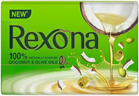 Rexona Coconut & Olive Oil Soap Bar, 100% Naturally Sourced, 100 g