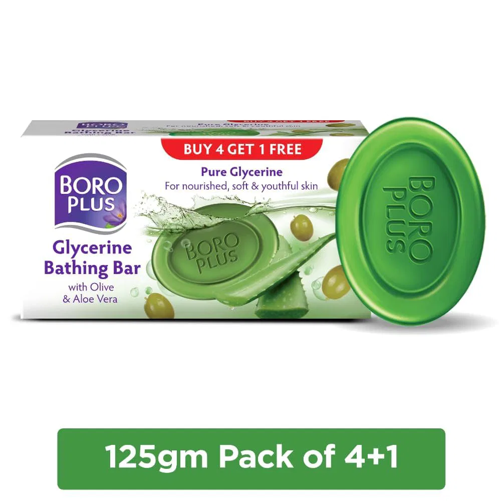 BOROPLUS Glycerine Bathing Bar With Olive & Aloe Vera | For Soft Skin
