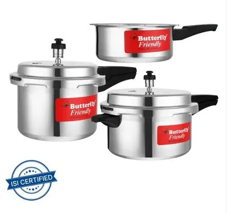 Butterfly Aluminium Pressure Cooker 2 L, 3 L, 5 L Outer Lid Pressure Cooker  (Aluminium)