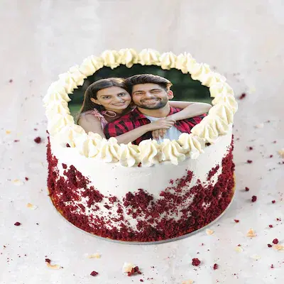 clasic redvelvet photo cake