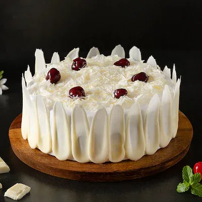 Delicious white forest cake