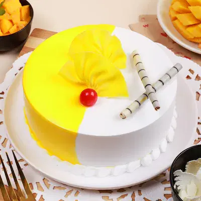 Exotic blishful mango cake