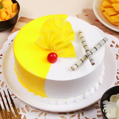 Exotic blishful mango cake