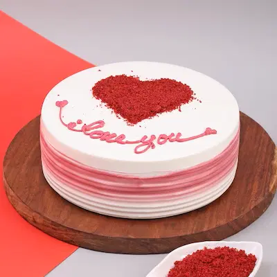 expression of love red velvet cake