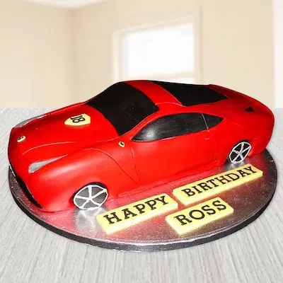 Ferarro car shape fondant cake