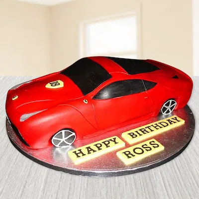 Ferarro car shape fondant cake