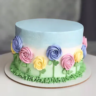 Floral Vanilla Cream Cake